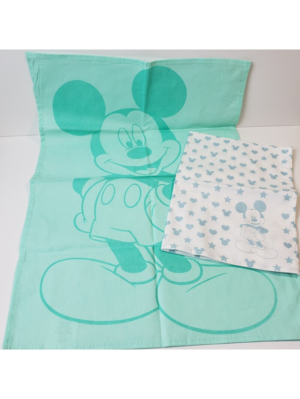 Two Tea Towels Disney Mickey Mouse 100% Cotton Kitchen Eaglemoss Ltd Teal